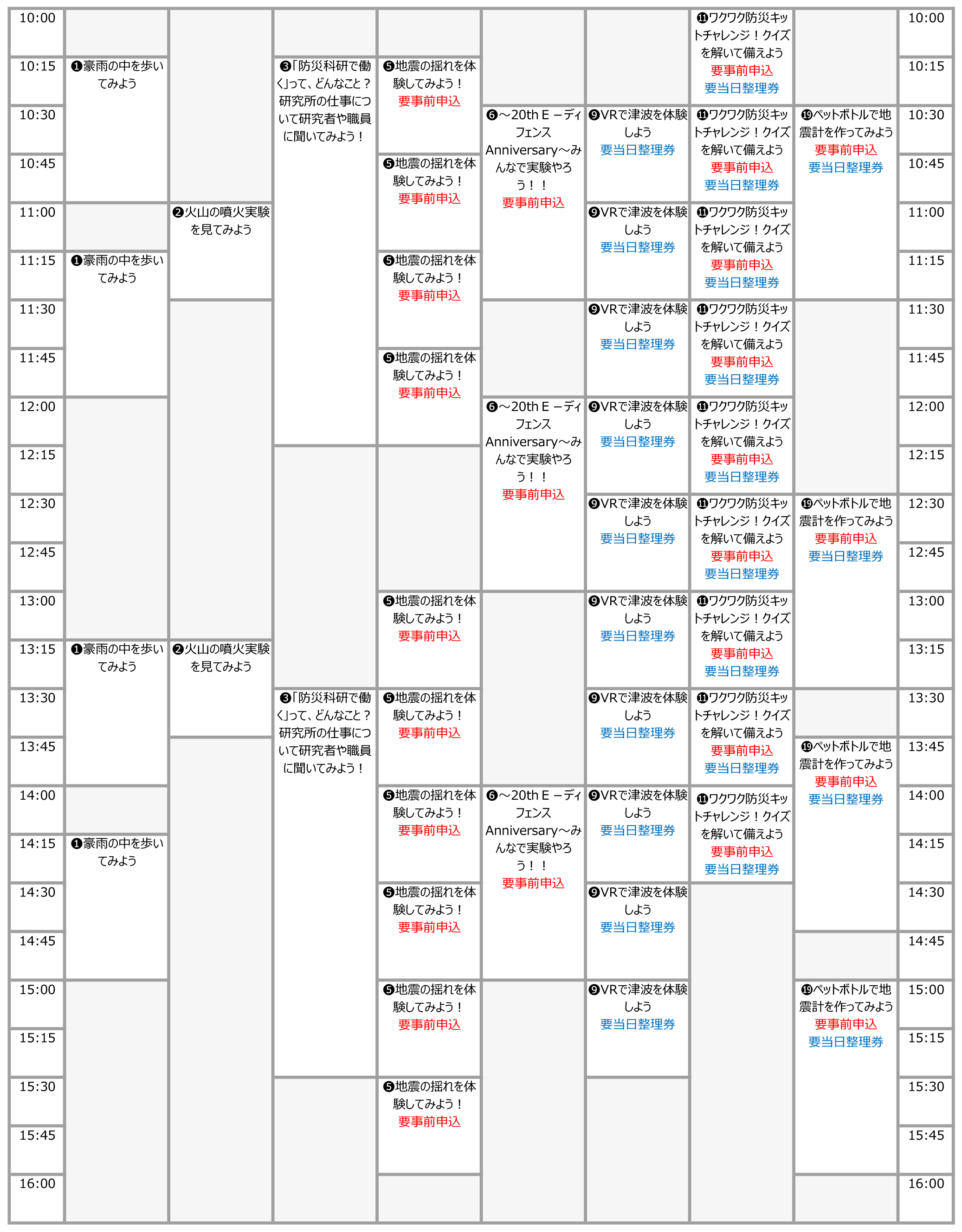 タイムテーブル