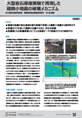大型岩石摩擦実験で再現した極微小地震の破壊メカニズム