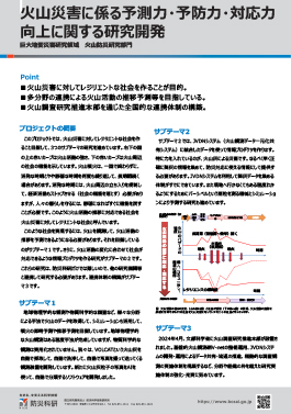 火山災害に係る予測力・予防力・対応力向上に関する研究開発