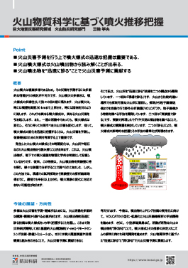 火山物質科学に基づく噴火推移把握